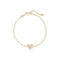 Kendra Scott Ari Heart Pendant Bracelet, Rose Quartz