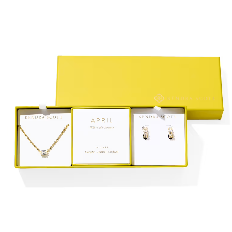 Kendra Scott Cailin White CZ Birthstone Gift Set