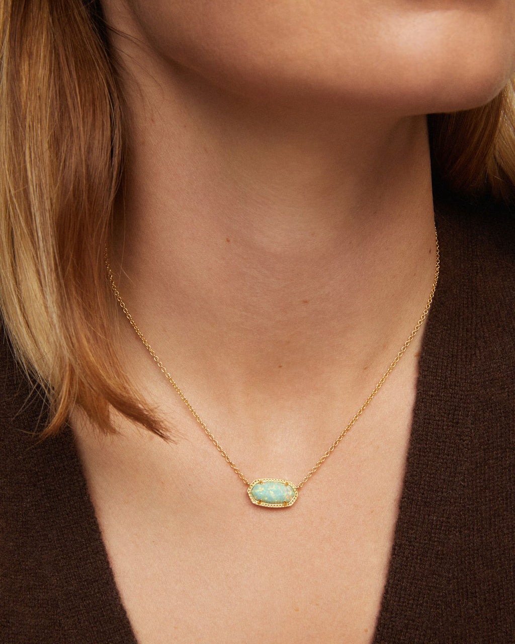 Kendra Scott Elisa Necklace, Green Opal