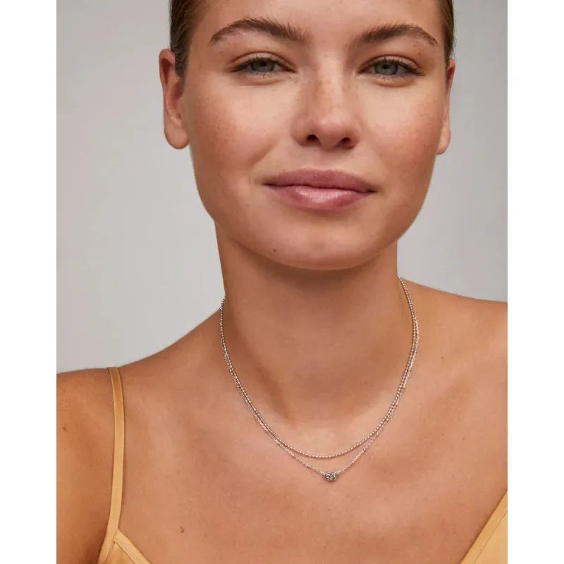 Kendra Scott Emilie Iridescent Drusy Multistrand Necklace, Silver