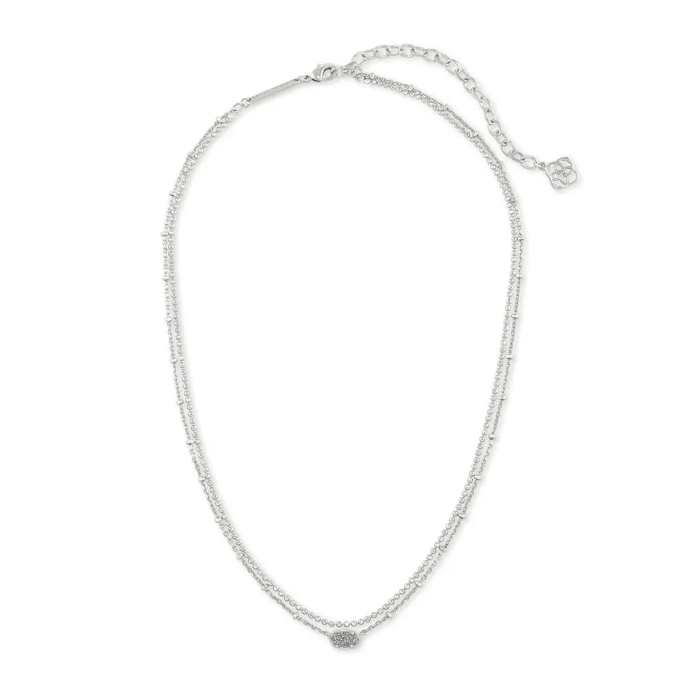 Kendra Scott Emilie Iridescent Drusy Multistrand Necklace, Silver