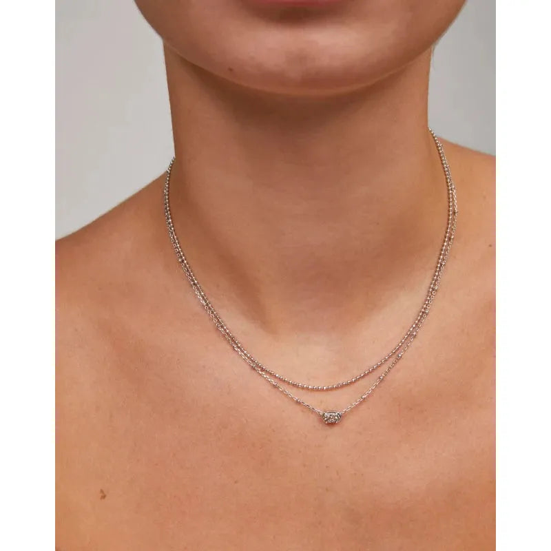 Kendra Scott Emilie Iridescent Drusy Multistrand Necklace, Silver