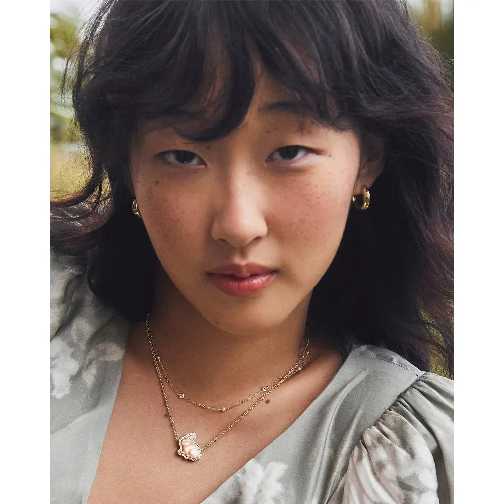 Kendra Scott Gold Bunny Necklace, Mother of Pearl