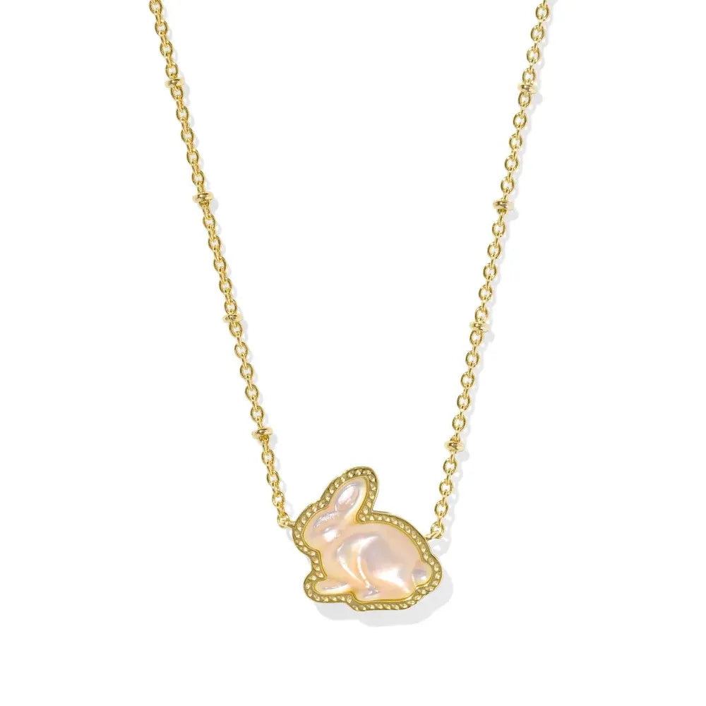 Kendra Scott Gold Bunny Necklace, Mother of Pearl