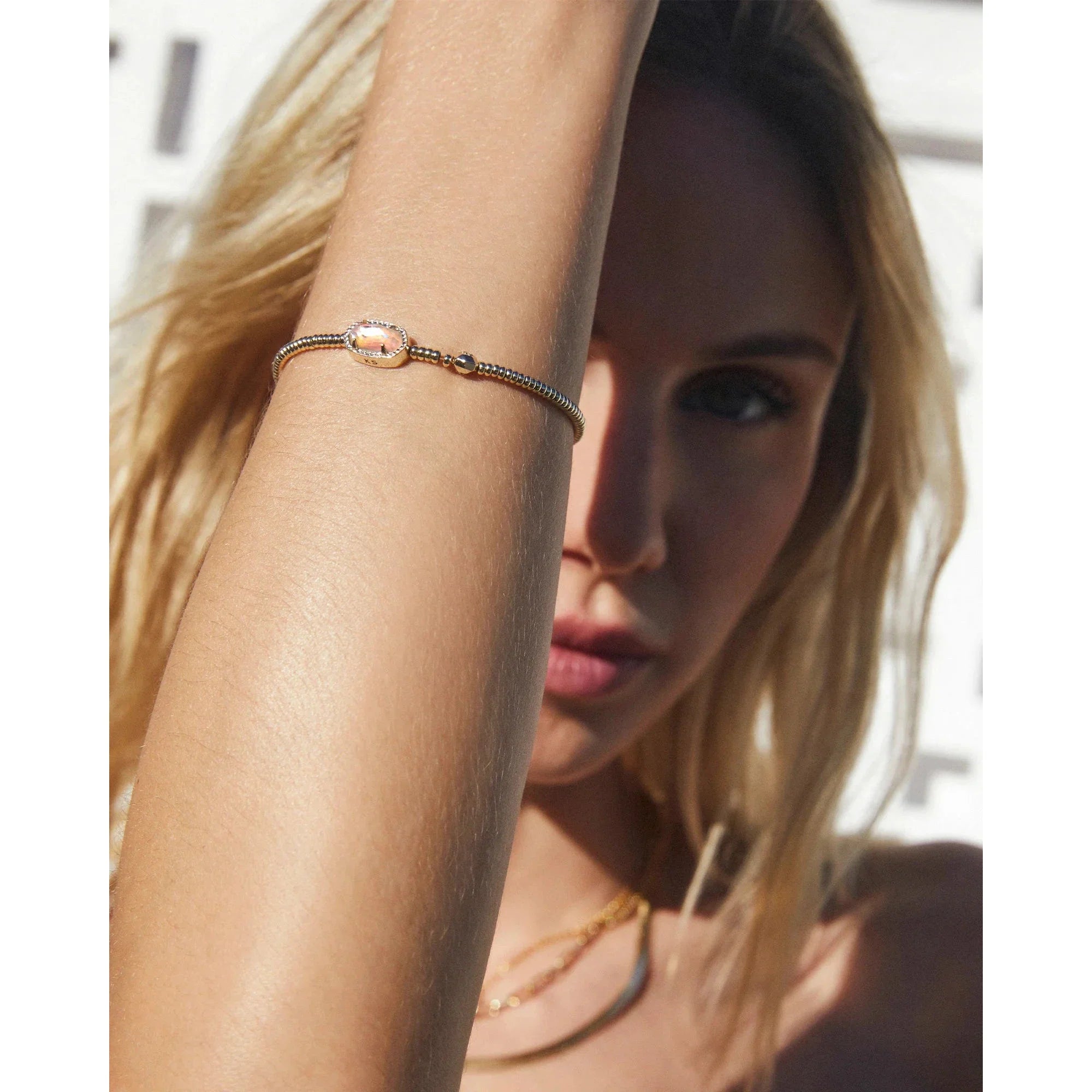 Kendra Scott Grayson Stretch Dichroic Glass Bracelet, Gold