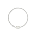 Kendra Scott Grayson Stretch Ivory Mother of Pearl Glass Bracelet, Silver
