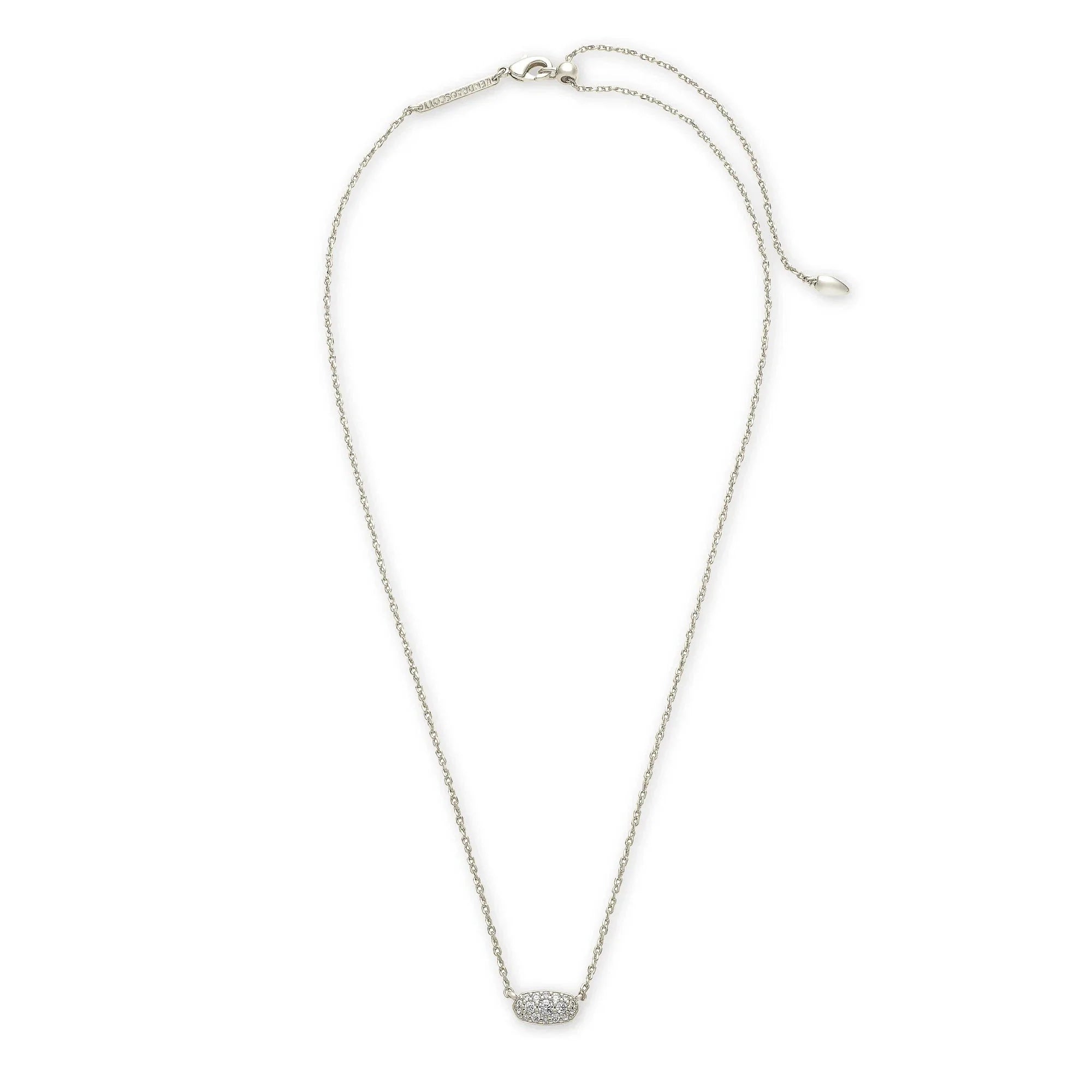 Kendra Scott Grayson White Crystal Pendant Necklace, Silver
