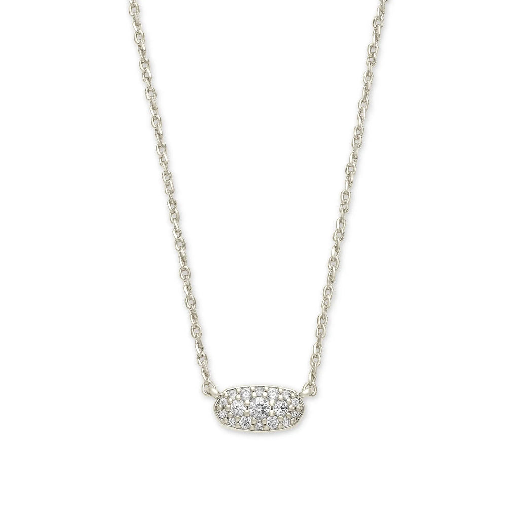 Kendra Scott Grayson White Crystal Pendant Necklace, Silver