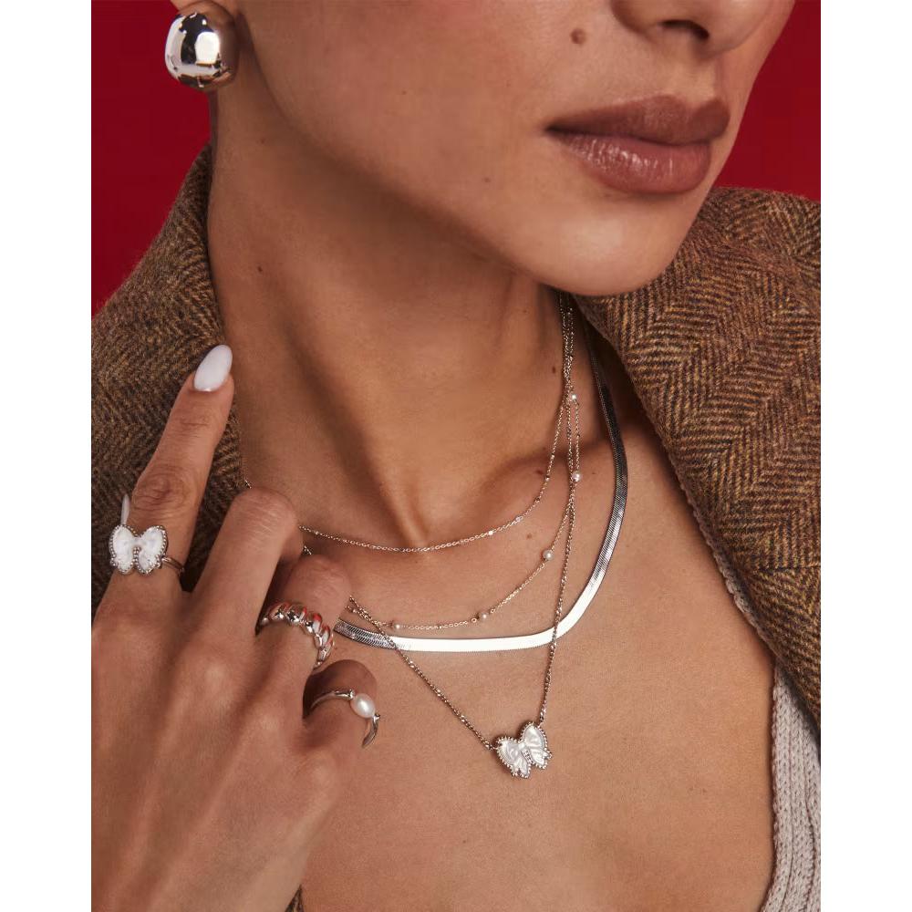 Kendra Scott Haley Bow Reversible Necklace, Ivory Mother of Pearl