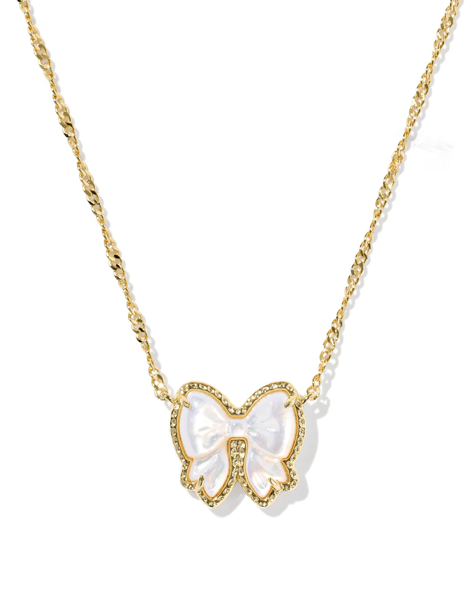 Kendra Scott Haley Bow Reversible Necklace, Ivory Mother of Pearl