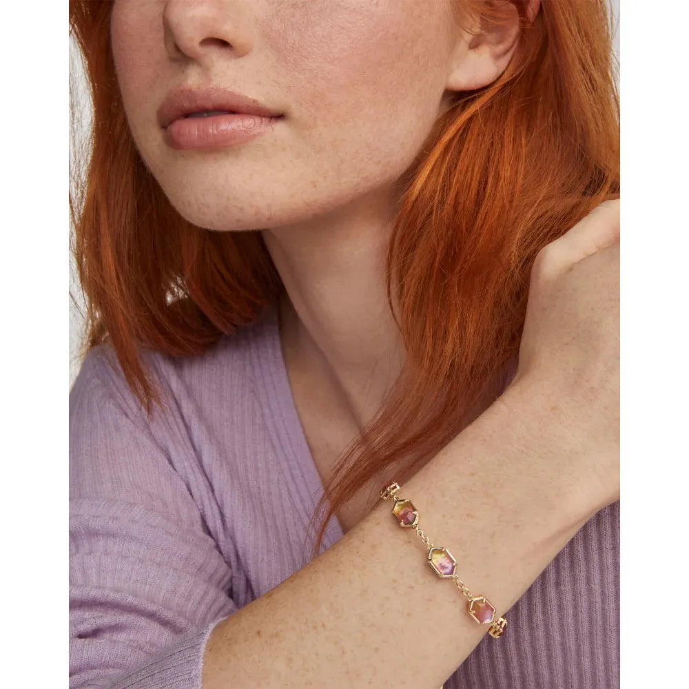 Kendra Scott Hallie Gold Bracelet, Sunrise Watercolor Illusion