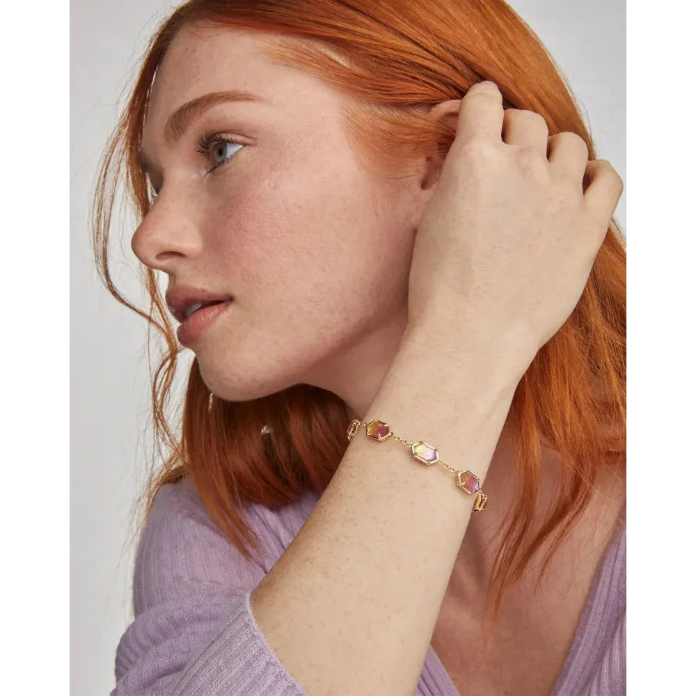 Kendra Scott Hallie Gold Bracelet, Sunrise Watercolor Illusion