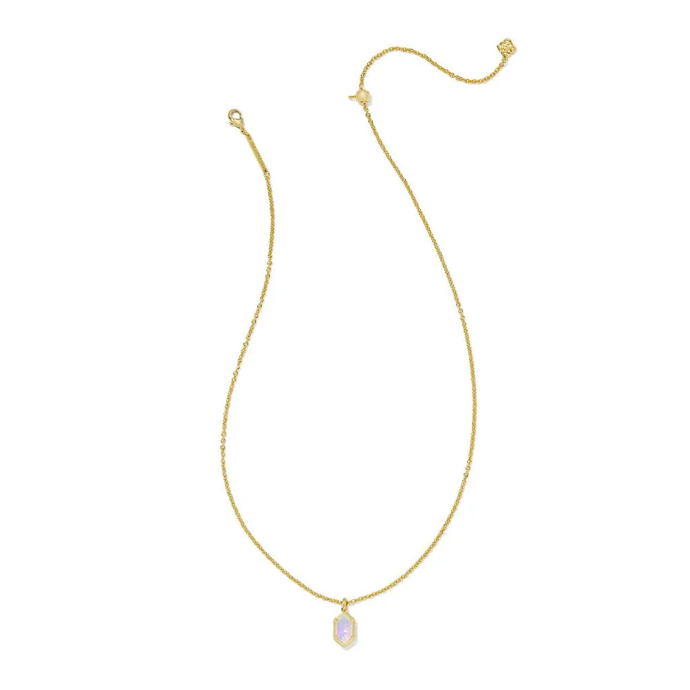 Kendra Scott Hallie Gold Pendant Necklace, White Opalite Illusion