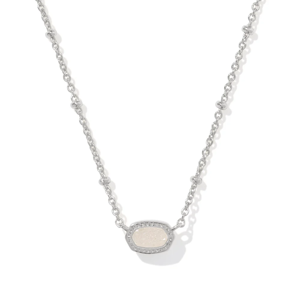 Kendra Scott Mini Elisa Satellite Short Pendant, Iridescent Drusy