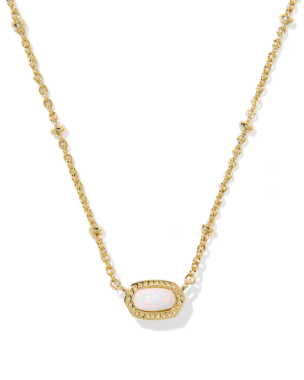 Kendra Scott Mini Elisa Satellite Short Pendant, White Opal