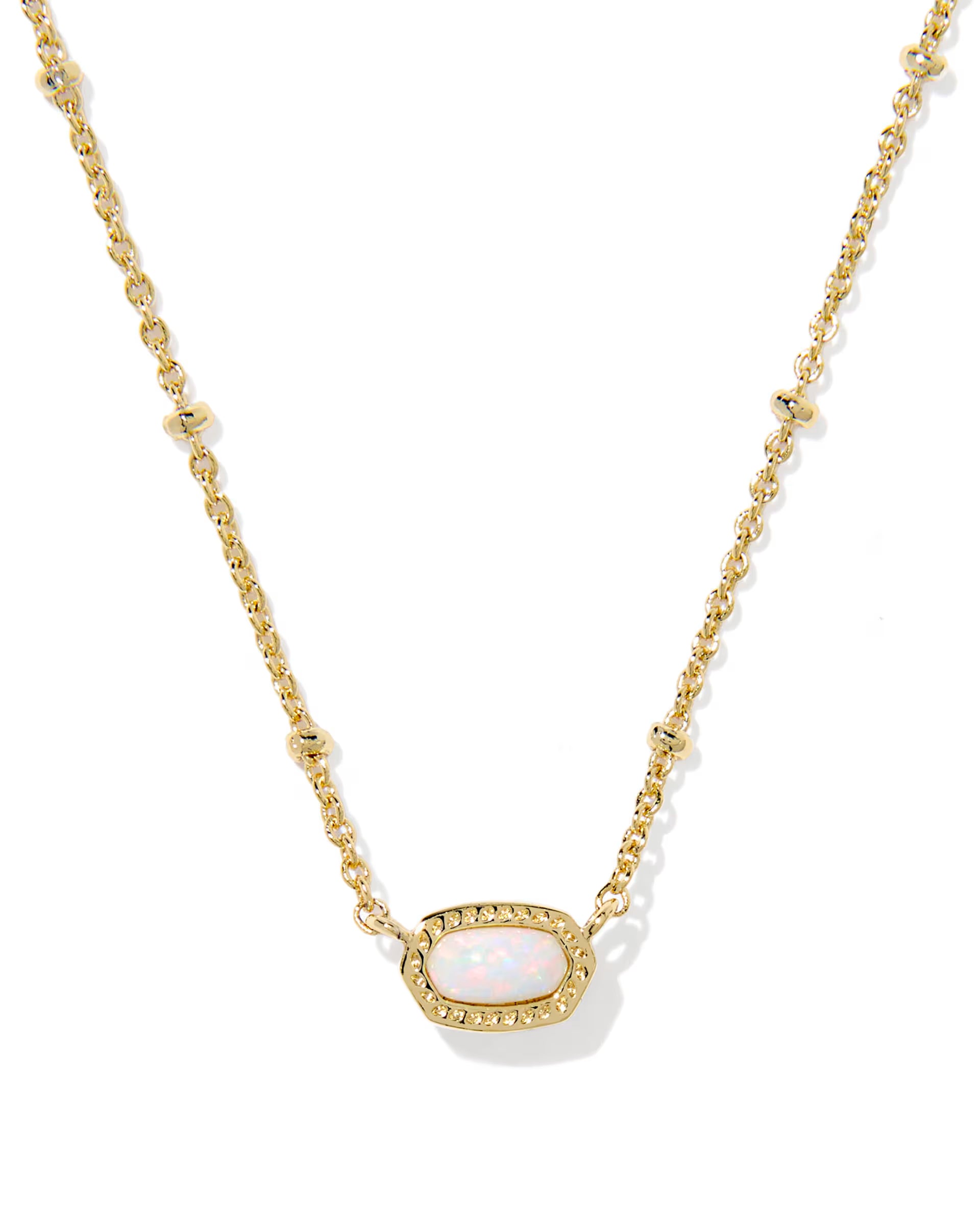 Kendra Scott Mini Elisa Satellite Short Pendant, White Opal
