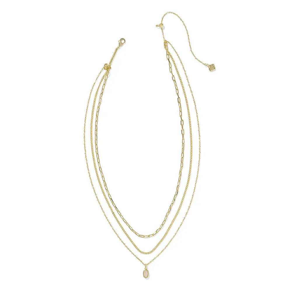 Kendra Scott Mini Elisa Triple Strand Necklace, Gold