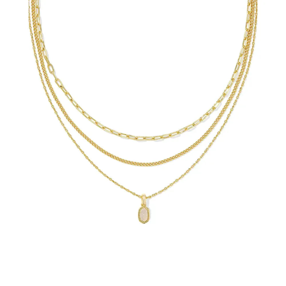 Kendra Scott Mini Elisa Triple Strand Necklace, Gold