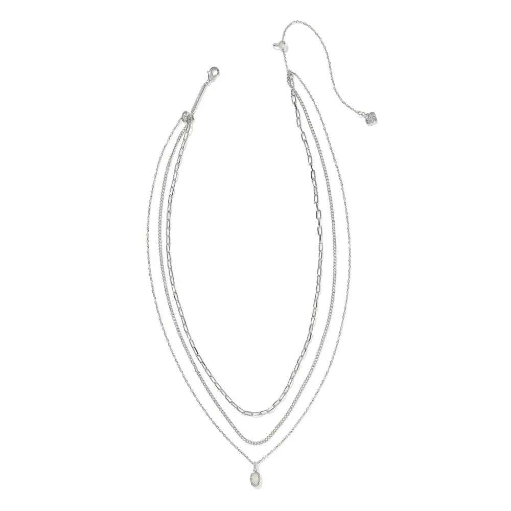 Kendra Scott Mini Elisa Triple Strand Necklace, Silver