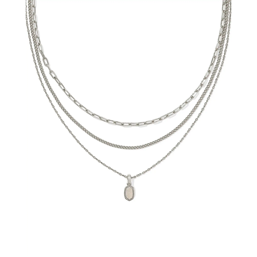 Kendra Scott Mini Elisa Triple Strand Necklace, Silver