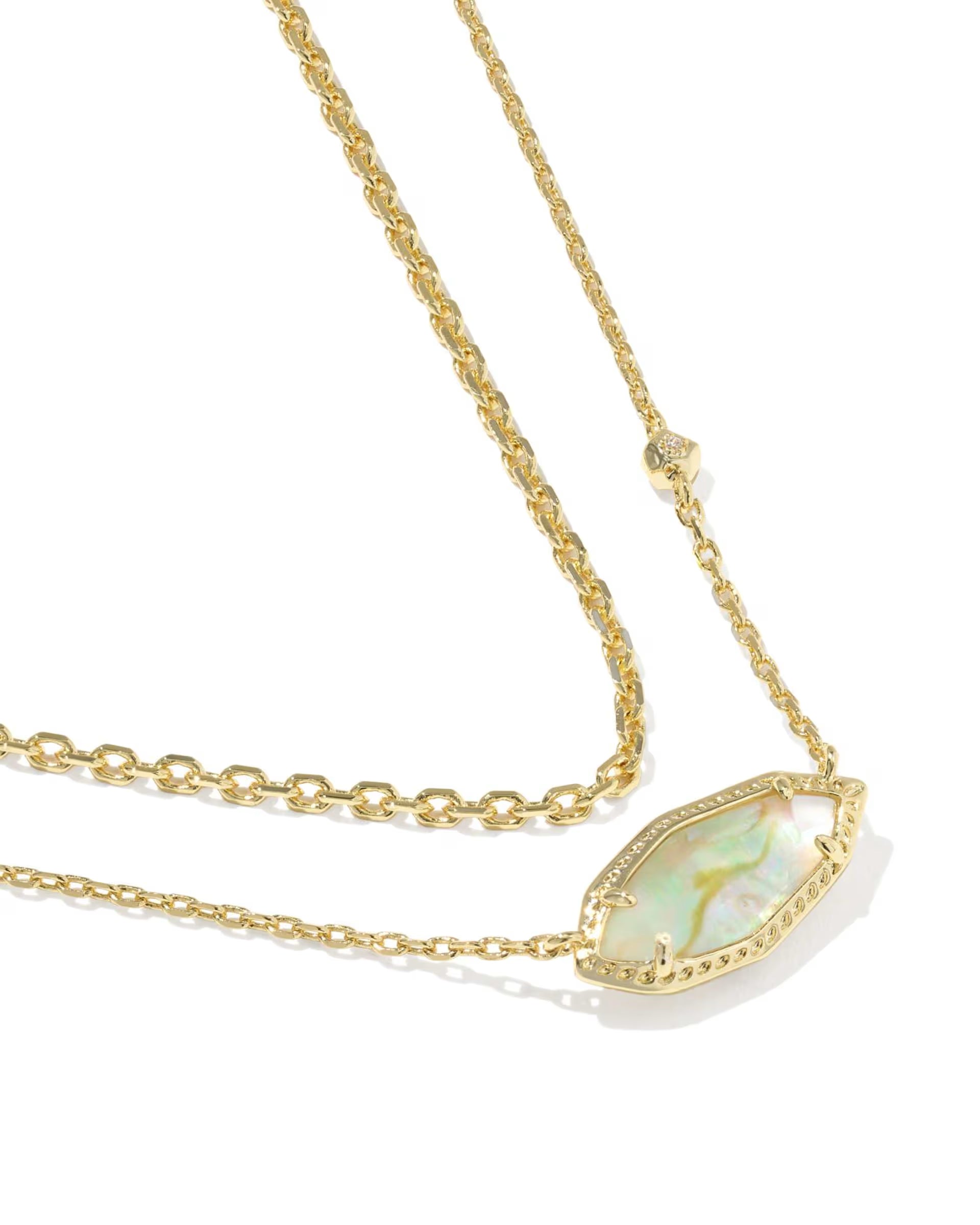 Kendra Scott Ophelia Multi Strand Necklace, Iridescent Abalone Shell