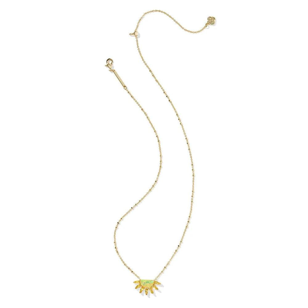Kendra Scott Samantha Sun Necklace, Yellow Opalescent Resin