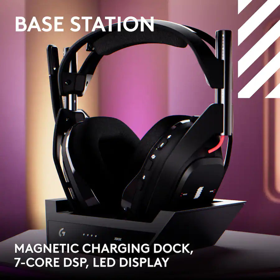 Logitech A50 LIGHTSPEED Wireless Gaming Headset + Base Station (Gen 5), Black