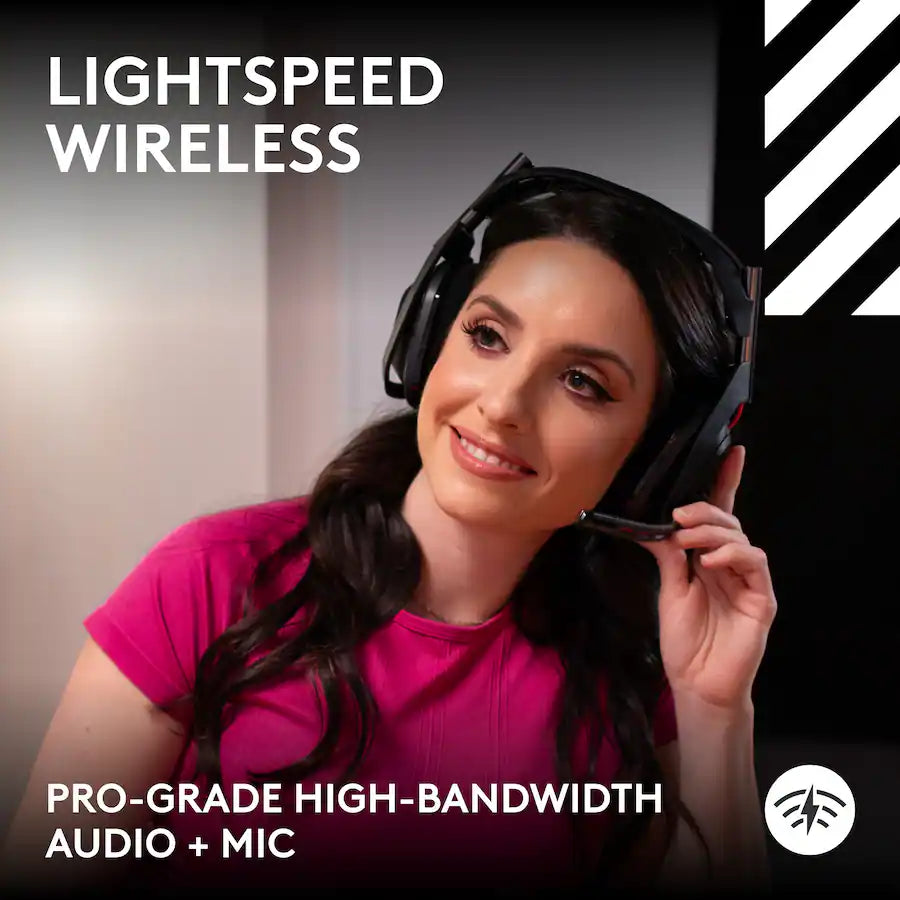 Logitech A50 LIGHTSPEED Wireless Gaming Headset + Base Station (Gen 5), Black