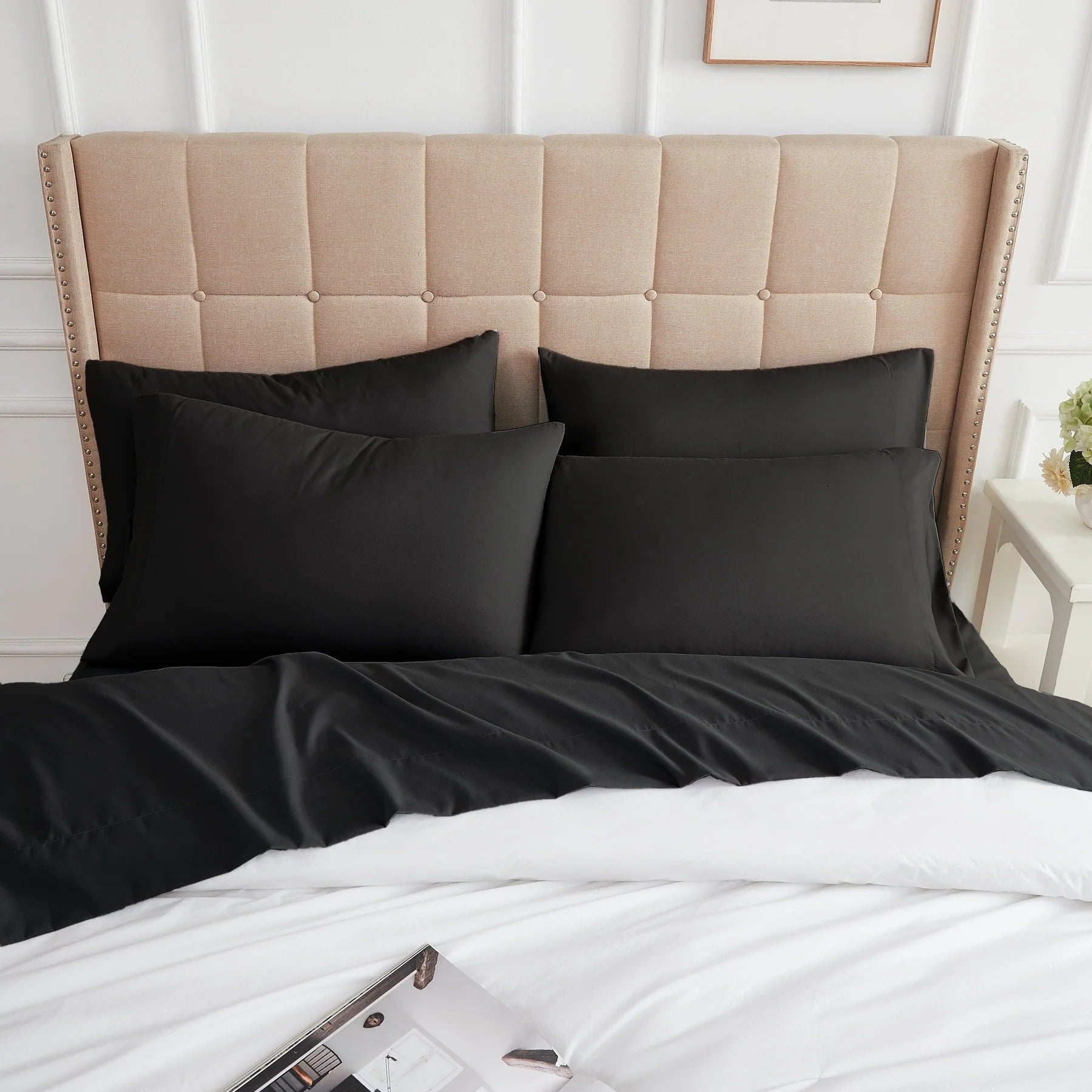 Luxe Microfiber 6 Piece Sheet Set, Black