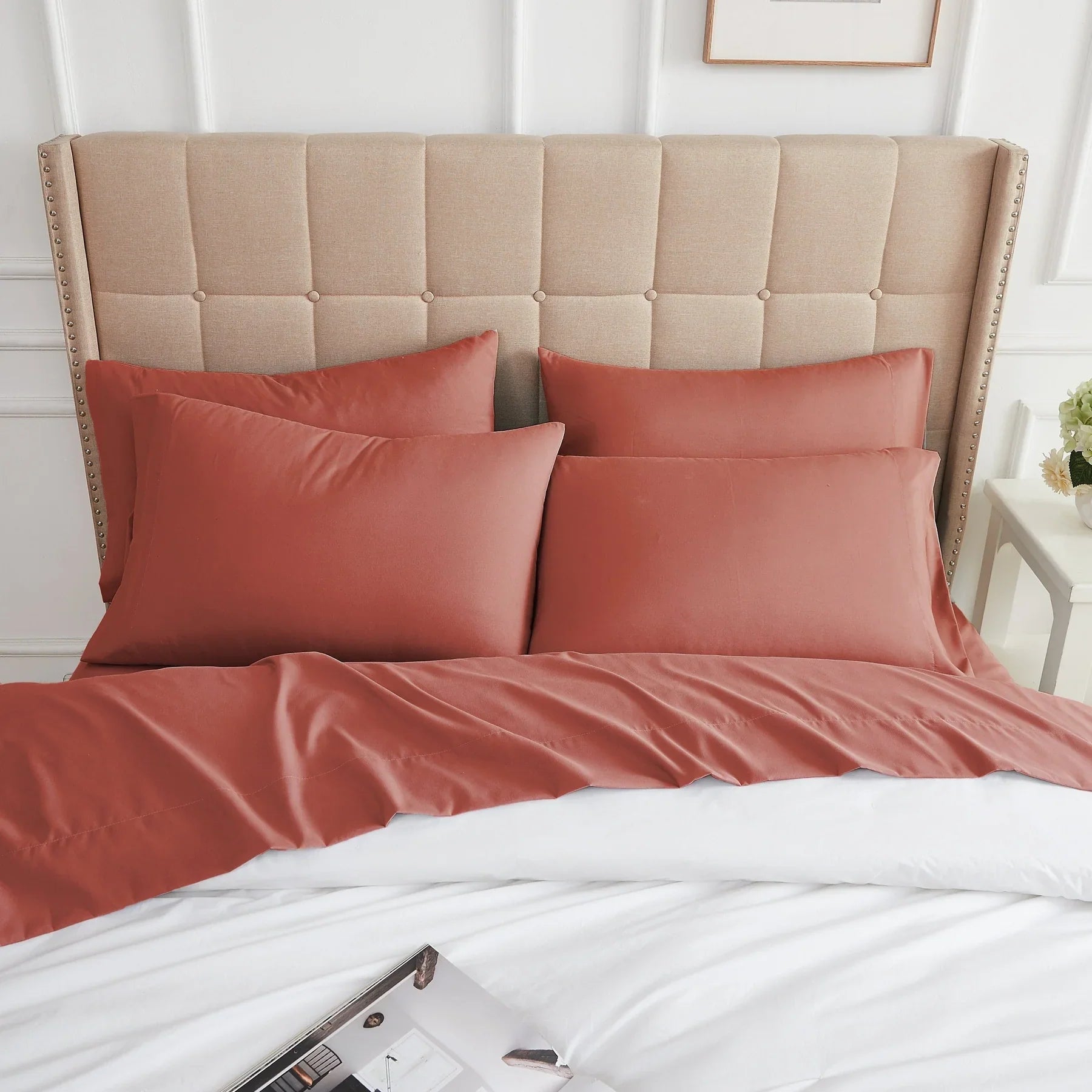 Luxe Microfiber 6 Piece Sheet Set, Marsala