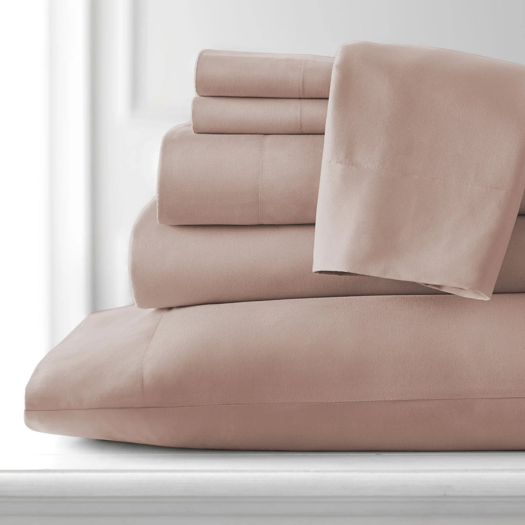 Luxe Microfiber 6 Piece Sheet Set, Mauve