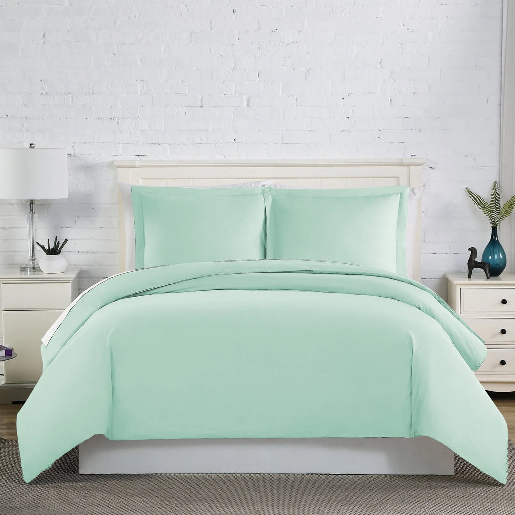 Luxe Microfiber Duvet Set, Light Green