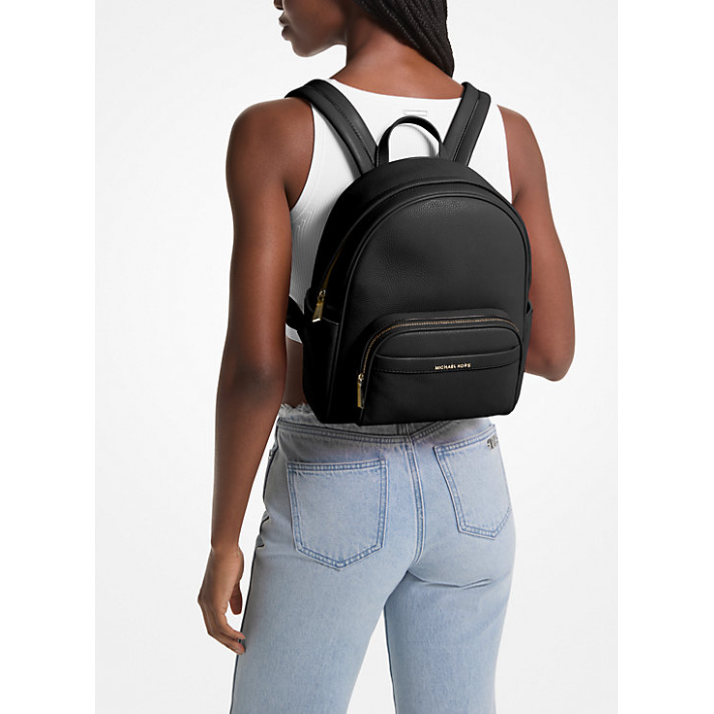 Michael Kors Bex Medium Leather Backpack, Black