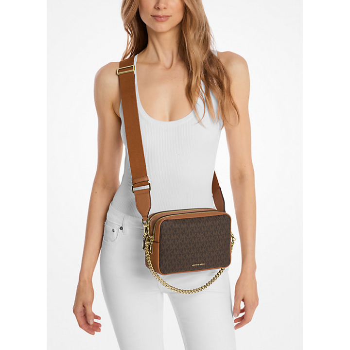 Michael Kors Bryant Medium Signature Logo Camera Bag, Brown