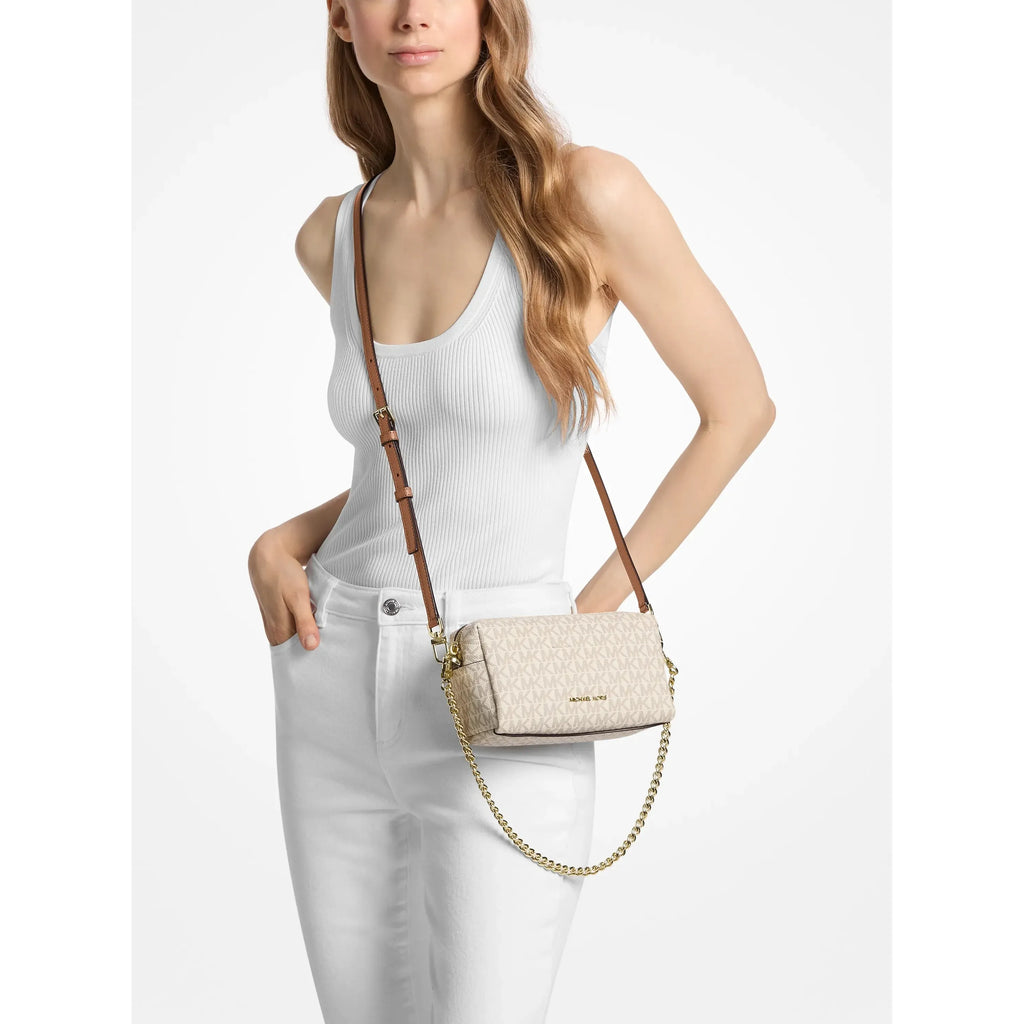 Michael Kors Bryant Small Crossbody, Signature Vanilla