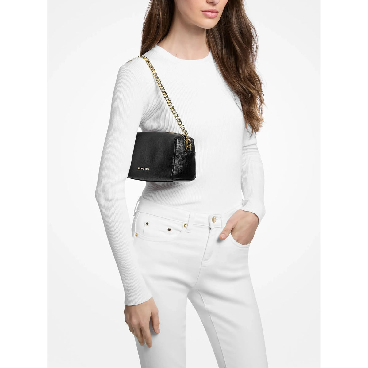 Michael Kors Bryant Small Leather Crossbody, Black