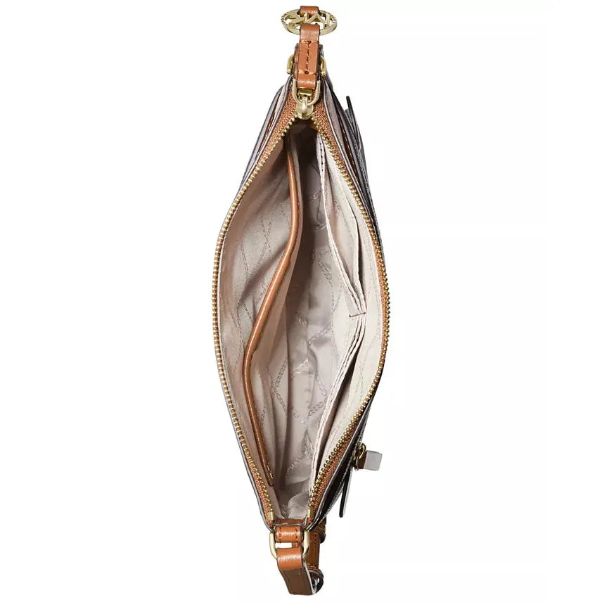 Michael Kors Jet Set Charm Signature Logo Flat Crossbody, Vanilla