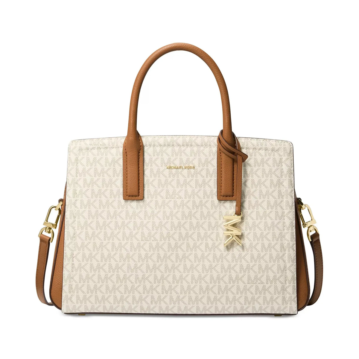 Michael Kors Laila Medium Satchel, Signature Vanilla