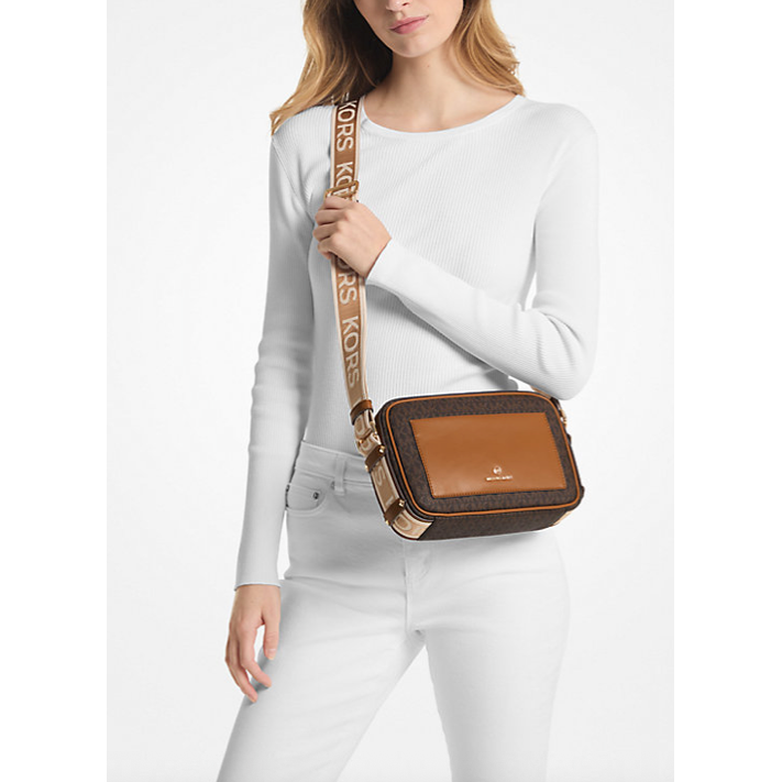 Michael Kors Maeve Large Signature Logo Crossbody, Brown