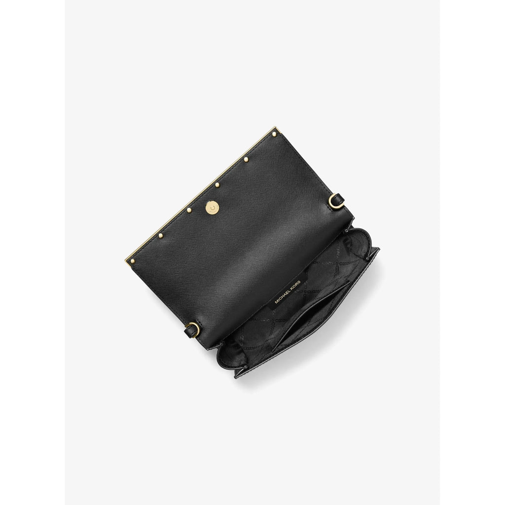 Michael Kors Mona Large Saffiano Leather Clutch, Black
