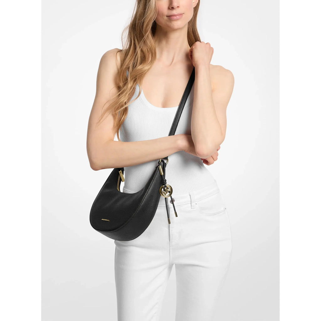 Michael Kors Nolita Small Leather Convertible Pouchette, Black