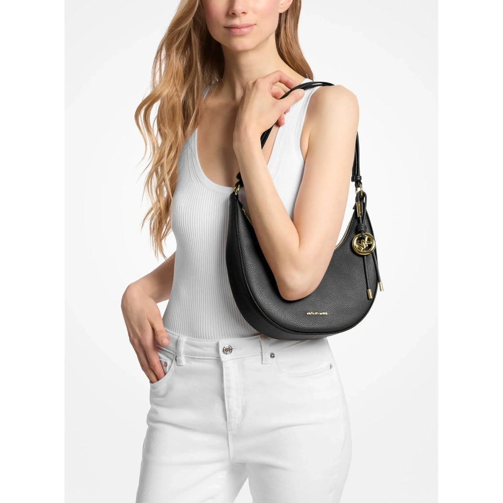 Michael Kors Nolita Small Leather Convertible Pouchette, Black