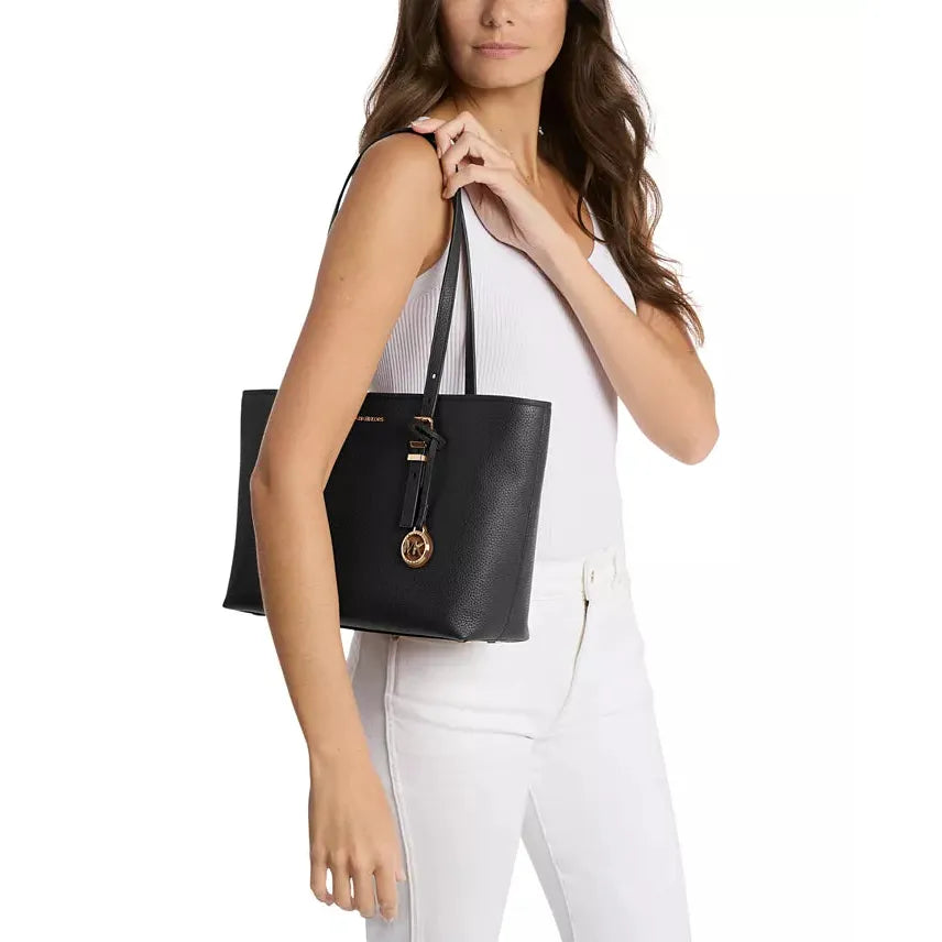 Michael Kors Quinn Leather Large Tote, Black