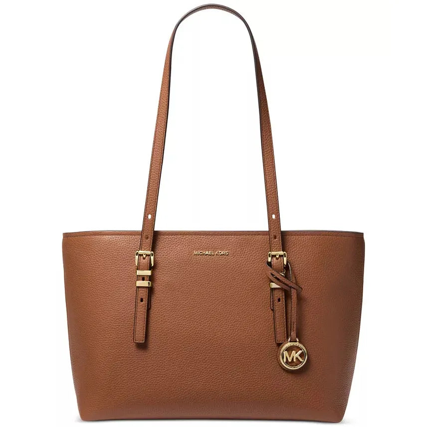 Michael Kors Quinn Leather Large Tote, Luggage