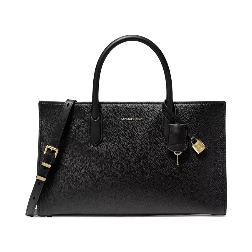 Michael Kors Scarlett Leather Satchel, Black