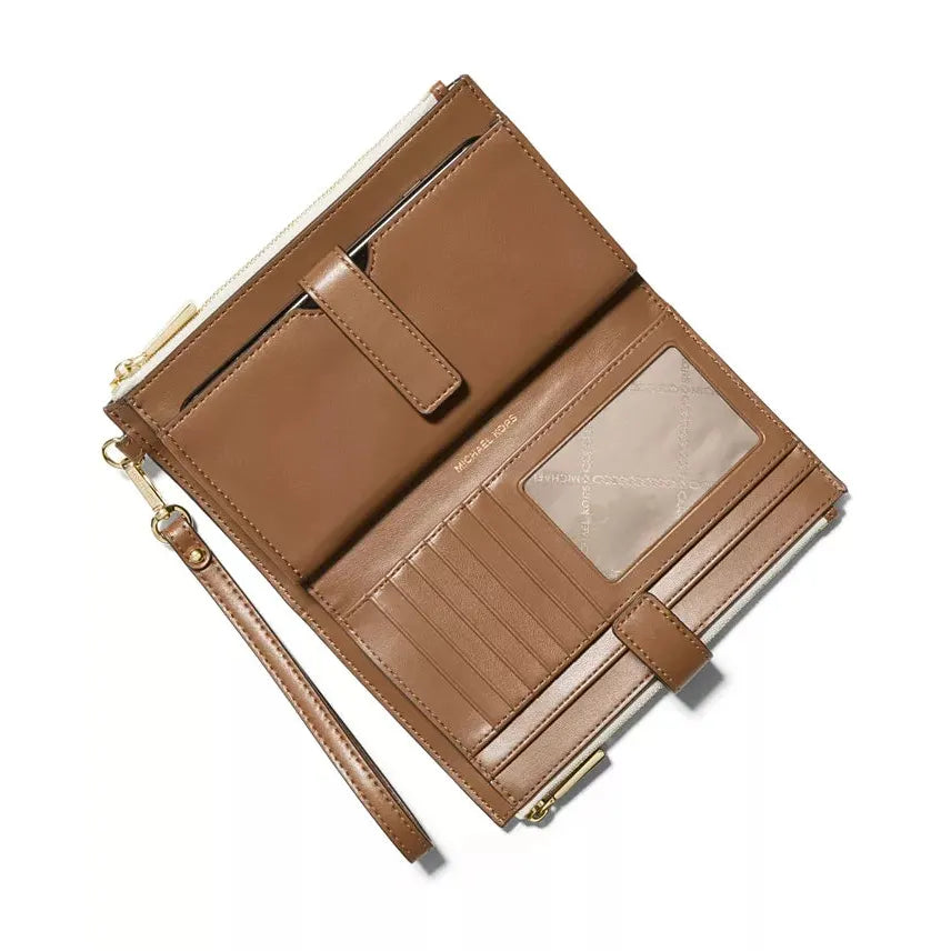 Micheal Kors Jet Set Signature Double Zip Wristlet, Vanilla