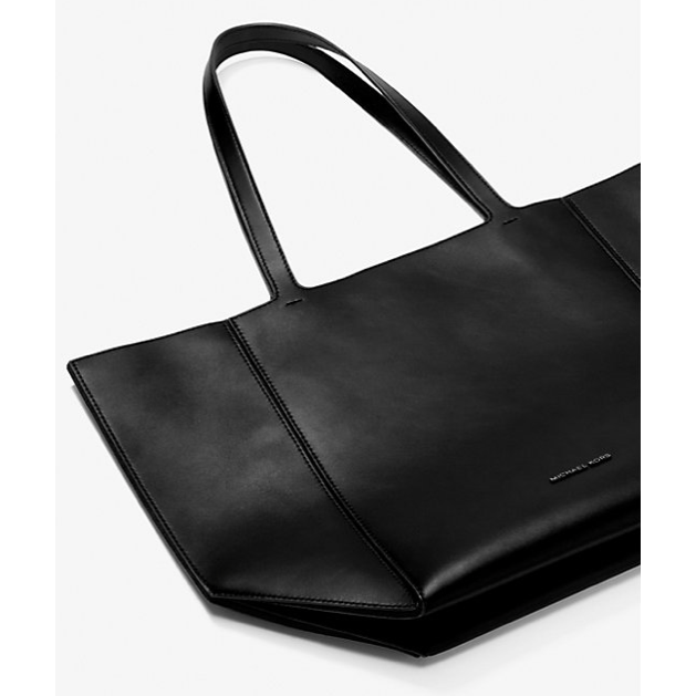 Micheal Kors Jordi Large Leather Tote, Black