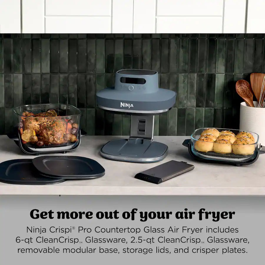 Ninja Crispi Pro 6-in-1 Countertop Glass Air Fryer, Cyberspace