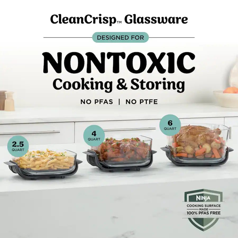 Ninja Crispi Pro 6-in-1 Countertop Glass Air Fryer, Cyberspace