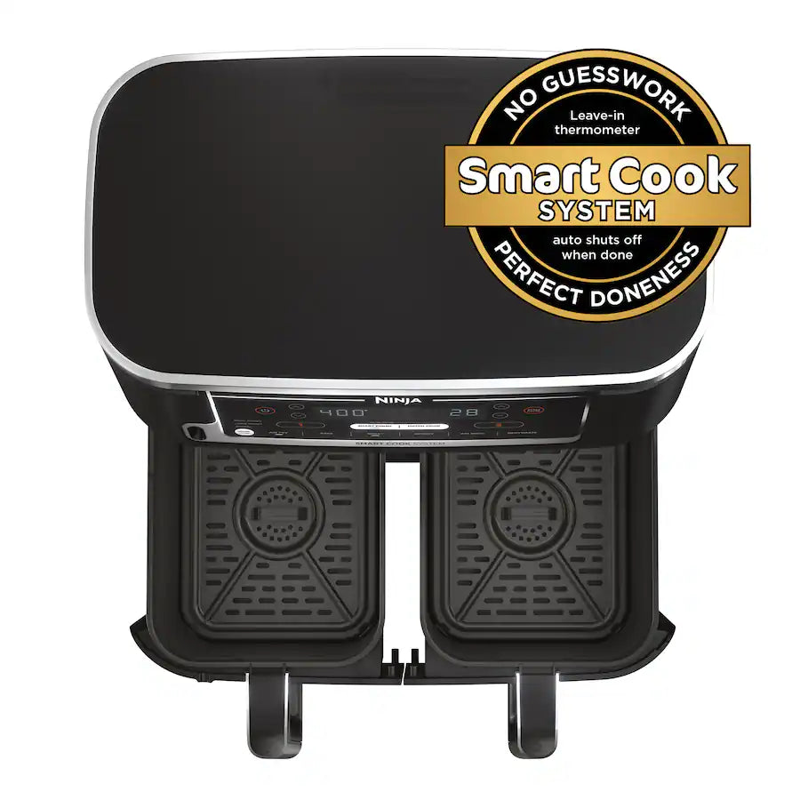 Ninja Foodi 6 in 1 XL 2 Basket Air Fryer Smart Cook System, Black
